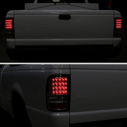 Ronnin - Fits 2006-2011 Ford Ranger Pickup LED Tail Lights Integrated LED Brake and Signal Lamps Pair | Smoke