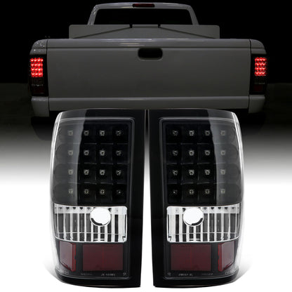 Ronnin - Fits 2006-2011 Ford Ranger Pickup LED Tail Lights Integrated LED Brake and Signal Lamps Pair | Black