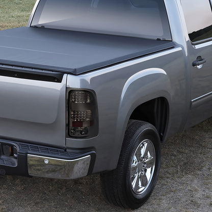 Ronnin - Compatible con GMC Sierra 1500 2500HD 3500HD 2007-2014, conjunto de luces traseras LED de repuesto mejoradas con freno y direccionales integrados, par | Ahumado