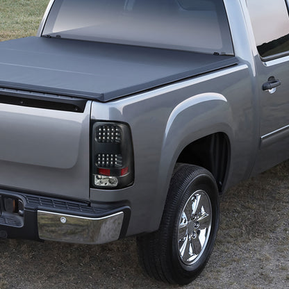 Ronnin - Compatible con GMC Sierra 1500 2500HD 3500HD 2007-2014, conjunto de luces traseras LED de repuesto mejoradas con freno integrado y direccionales | Par Negro