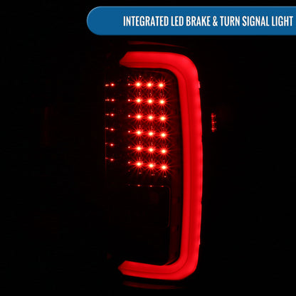 Ronnin - Compatible con GMC Sierra 1500 2500HD 3500HD 2014-2018 Luces Traseras LED Integradas con Freno y Direccionales Montaje Par | Negro Brillante