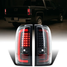 2014-2018 GMC Sierra 1500 2500HD 3500HD LED Integrated Brake and Turn Signals Tail Lights Assembly Pair | Gloss Black