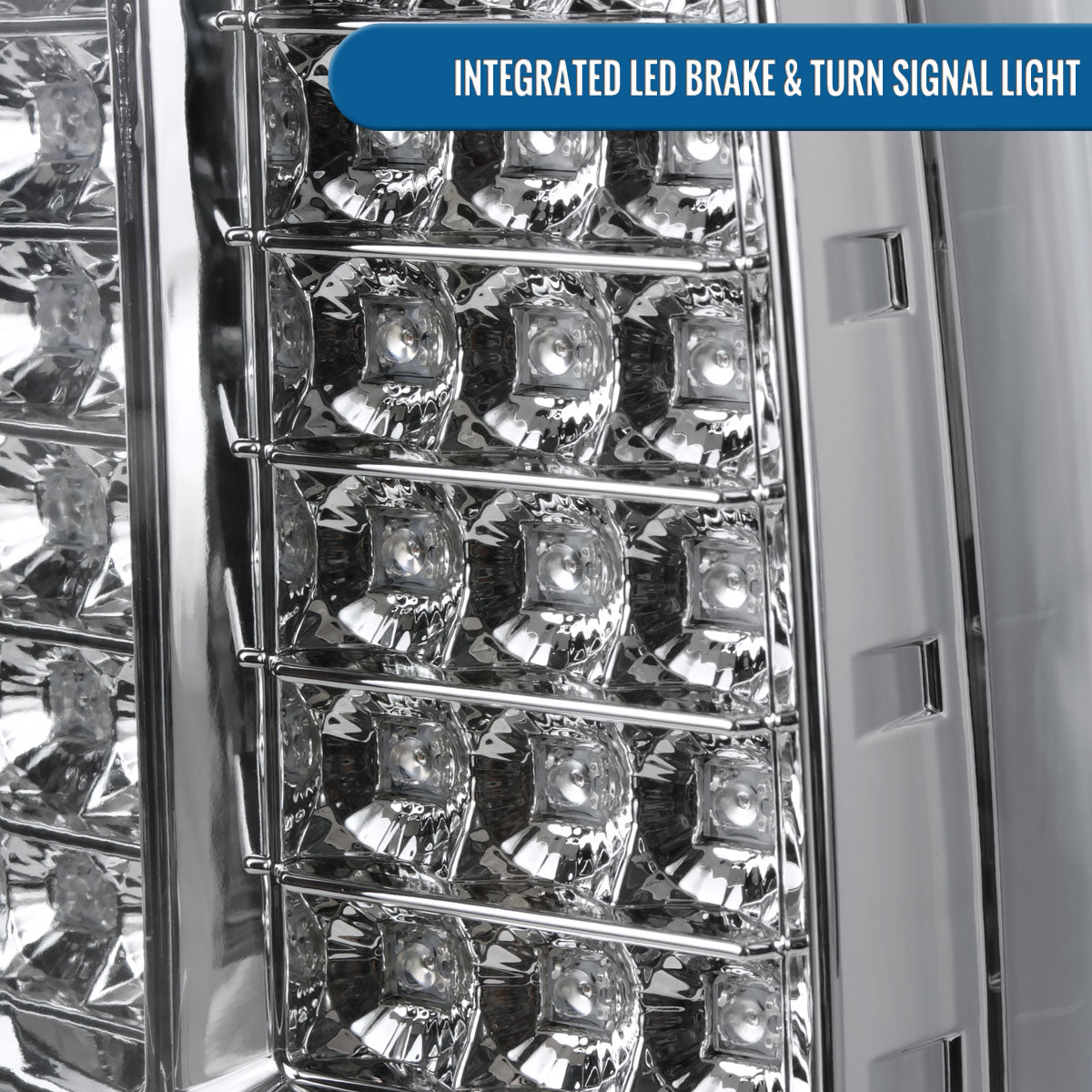 2014-2018 GMC Sierra 1500 2500HD 3500HD LED Integrated Brake and Turn Signals Tail Lights Assembly Pair | Chrome