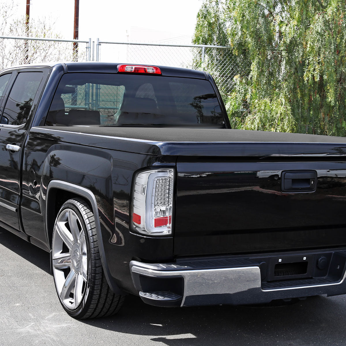 2014-2018 GMC Sierra 1500 2500HD 3500HD LED Integrated Brake and Turn Signals Tail Lights Assembly Pair | Chrome
