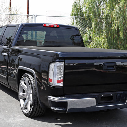 2014-2018 GMC Sierra 1500 2500HD 3500HD LED Integrated Brake and Turn Signals Tail Lights Assembly Pair | Chrome