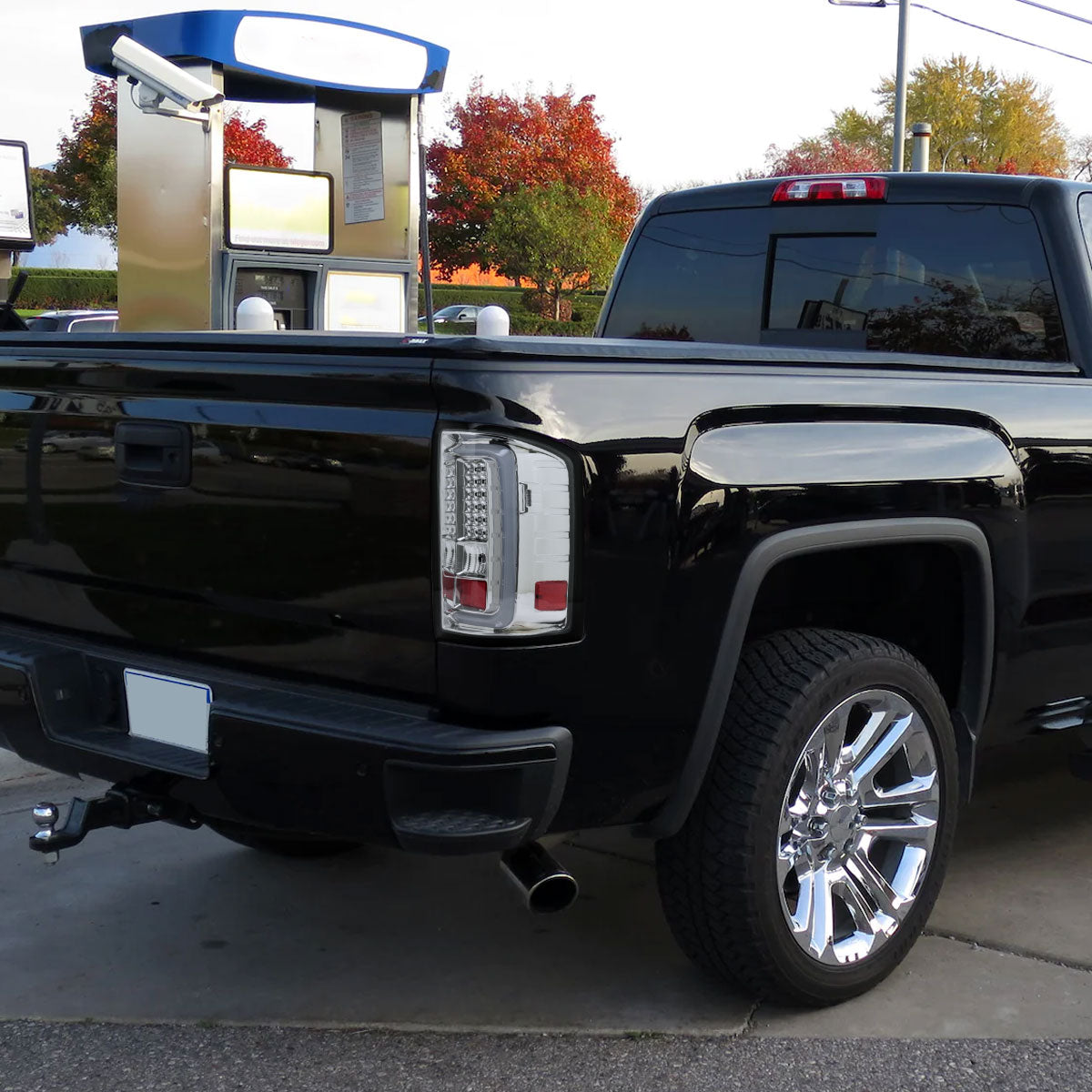 2014-2018 GMC Sierra 1500 2500HD 3500HD LED Integrated Brake and Turn Signals Tail Lights Assembly Pair | Chrome