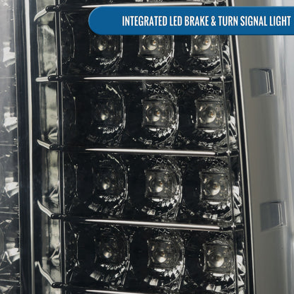 Ronnin - Se adapta a GMC Sierra 1500 2500HD 3500HD 2014-2018 Ensamblaje de luces traseras LED integradas para freno y direccionales par | Ahumado