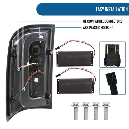 Ronnin - Se adapta a GMC Sierra 1500 2500HD 3500HD 2014-2018 Ensamblaje de luces traseras LED integradas para freno y direccionales par | Ahumado