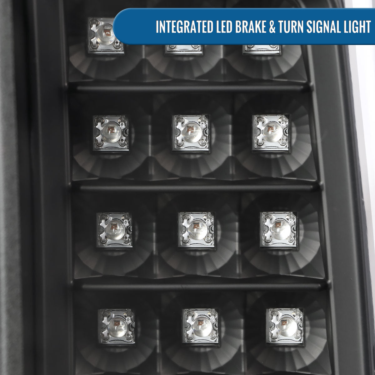 Ronnin - Compatible con GMC Sierra 1500 2500HD 3500HD 2014-2018 Luces Traseras LED Integradas con Freno y Direccionales, Par | Negro | Tubo Blanco