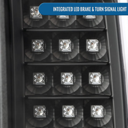 Ronnin - Compatible con GMC Sierra 1500 2500HD 3500HD 2014-2018 Luces Traseras LED Integradas con Freno y Direccionales, Par | Negro | Tubo Blanco