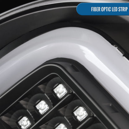 Ronnin - Compatible con GMC Sierra 1500 2500HD 3500HD 2014-2018 Luces Traseras LED Integradas con Freno y Direccionales, Par | Negro | Tubo Blanco