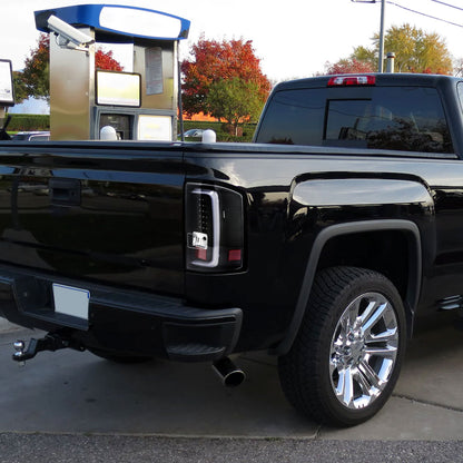 Ronnin - Compatible con GMC Sierra 1500 2500HD 3500HD 2014-2018 Luces Traseras LED Integradas con Freno y Direccionales, Par | Negro | Tubo Blanco