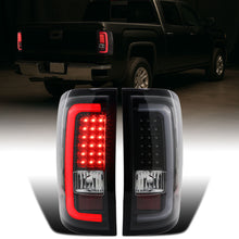 Ronnin - Fits 2014-2018 GMC Sierra 1500 2500HD 3500HD LED Integrated Brake and Turn Signals Tail Lights Assembly Pair | Black | White Tube