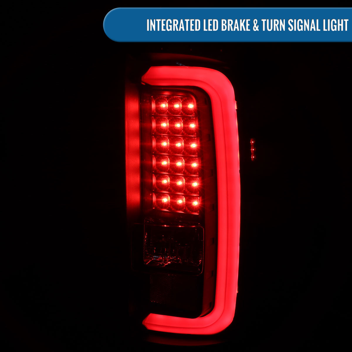Ronnin - Compatible con GMC Sierra 1500 2500HD 3500HD 2014-2018 Luces Traseras LED Integradas con Freno y Direccionales Par | Negras