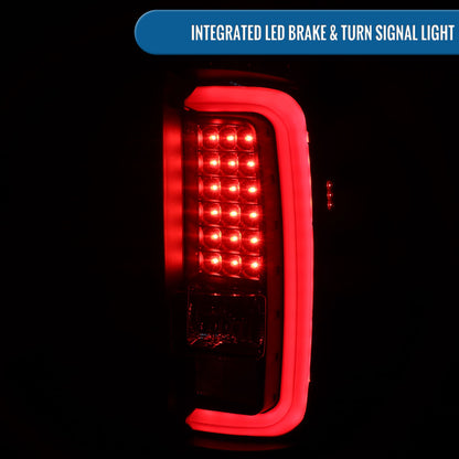 Ronnin - Compatible con GMC Sierra 1500 2500HD 3500HD 2014-2018 Luces Traseras LED Integradas con Freno y Direccionales Par | Negras