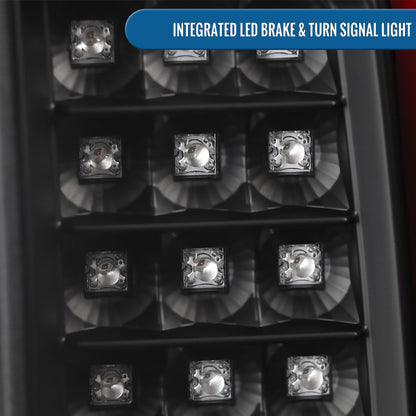 Ronnin - Compatible con GMC Sierra 1500 2500HD 3500HD 2014-2018 Luces Traseras LED Integradas con Freno y Direccionales Par | Negras
