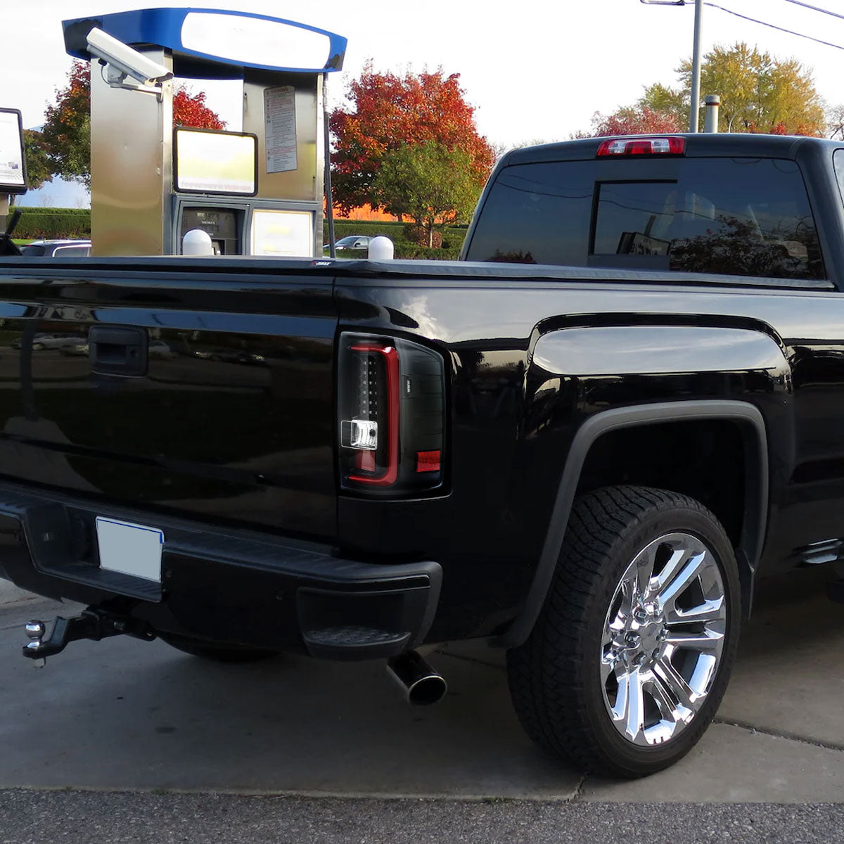 Ronnin - Compatible con GMC Sierra 1500 2500HD 3500HD 2014-2018 Luces Traseras LED Integradas con Freno y Direccionales Par | Negras
