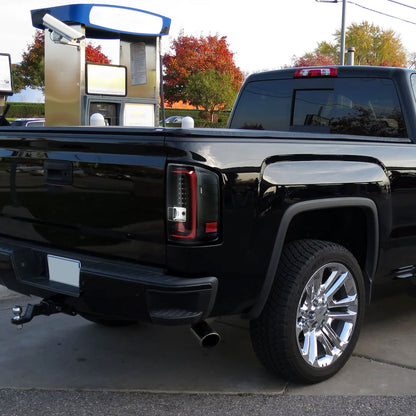 Ronnin - Compatible con GMC Sierra 1500 2500HD 3500HD 2014-2018 Luces Traseras LED Integradas con Freno y Direccionales Par | Negras