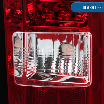 2014-2018 GMC Sierra 1500 2500HD 3500HD LED Integrated Brake and Turn Signals Tail Lights Assembly Pair | Red