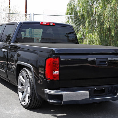 2014-2018 GMC Sierra 1500 2500HD 3500HD LED Integrated Brake and Turn Signals Tail Lights Assembly Pair | Red