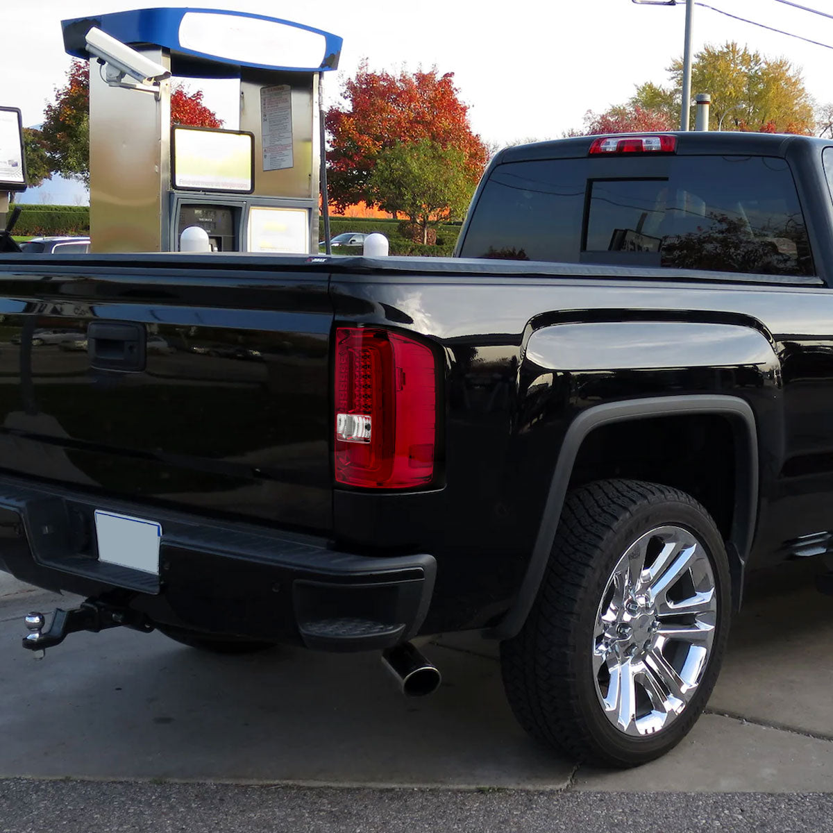2014-2018 GMC Sierra 1500 2500HD 3500HD LED Integrated Brake and Turn Signals Tail Lights Assembly Pair | Red