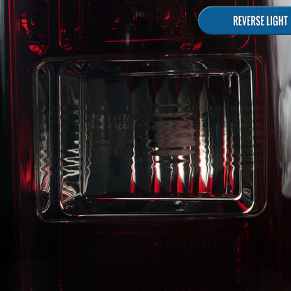 Ronnin - Compatible con GMC Sierra 1500 2500HD 3500HD 2014-2018 Luces Traseras LED Integradas de Freno y Direccionales Montaje Par | Rojo Ahumado