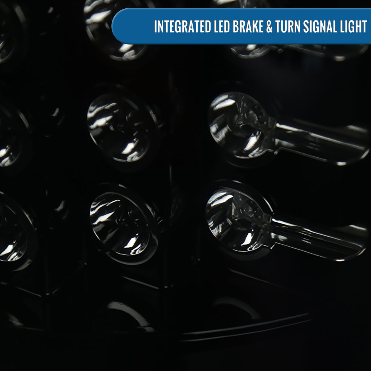 Ronnin - Compatible con Chevy Silverado 1500 HD, 2500 HD, 3500 Classic 2003-2007, luces traseras LED integradas con señal de giro y freno, par | Negro Ahumado
