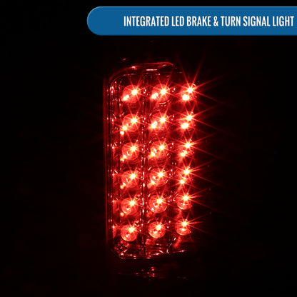 Ronnin - Compatible con Chevy Silverado 1500 HD 2500 HD 3500 Classic 2003-2007, luces traseras LED con intermitentes y frenos integrados, par | Cromado