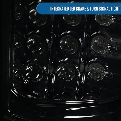 Ronnin - Compatible con Chevy Silverado 1500 HD 2500 HD 3500 Classic 2003-2007 Luces traseras con intermitentes y luces de freno LED integradas, par | Ahumado