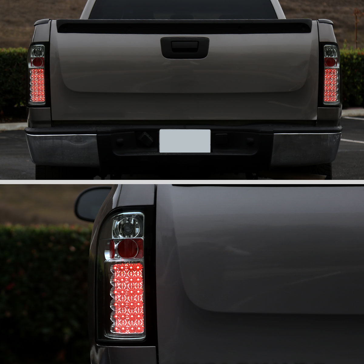 Ronnin - Compatible con Chevy Silverado 1500 2500 HD 3500 HD 2007-2014, par de conjuntos de luz de freno y direccional LED integrados de reemplazo | Ahumado