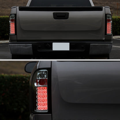 Ronnin - Compatible con Chevy Silverado 1500 2500 HD 3500 HD 2007-2014, par de conjuntos de luz de freno y direccional LED integrados de reemplazo | Ahumado