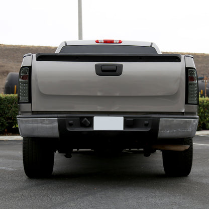 Ronnin - Compatible con Chevy Silverado 1500 2500 HD 3500 HD 2007-2014, par de conjuntos de luz de freno y direccional LED integrados de reemplazo | Ahumado