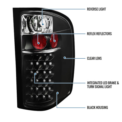 Ronnin - Compatible con Chevy Silverado 1500 2500 HD 3500 HD 2007-2014, par de luces LED de freno y direccionales integradas de repuesto | Negro