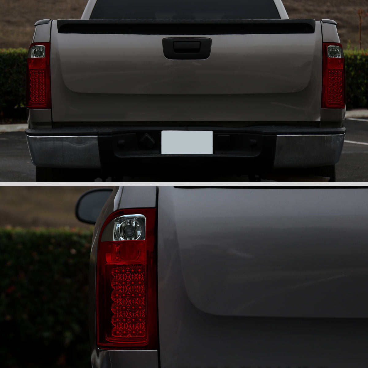 Ronnin - Compatible con Chevy Silverado 1500 2500 HD 3500 HD 2007-2014 Par de luces LED de freno y direccionales integradas de reemplazo | Rojo