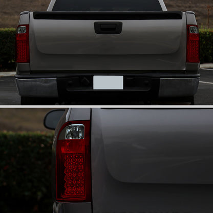 Ronnin - Compatible con Chevy Silverado 1500 2500 HD 3500 HD 2007-2014 Par de luces LED de freno y direccionales integradas de reemplazo | Rojo