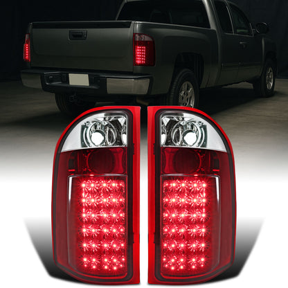 Ronnin - Compatible con Chevy Silverado 1500 2500 HD 3500 HD 2007-2014 Par de luces LED de freno y direccionales integradas de reemplazo | Rojo
