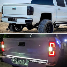 Ronnin - Fits 2014-2018 Silverado 1500 2500HD 3500HD | 2015-2019 Sierra 3500HD LED Tail Lights Integrated Brake and Turn Signal Lamps Replacement Assembly Pair | Black Smoke
