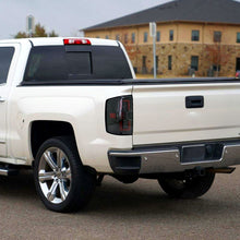 Ronnin - Fits 2014-2018 Silverado 1500 2500HD 3500HD | 2015-2019 Sierra 3500HD LED Tail Lights Integrated Brake and Turn Signal Lamps Replacement Assembly Pair | Glossy Black | Red Tube