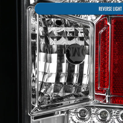 Ronnin - Fits 2014-2018 Silverado 1500 2500HD 3500HD | 2015-2019 Sierra 3500HD LED Tail Lights Integrated Brake and Turn Signal Lamps Replacement Assembly Pair | Chrome