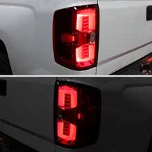 Ronnin - Fits 2014-2018 Silverado 1500 2500HD 3500HD | 2015-2019 Sierra 3500HD LED Tail Lights Integrated Brake and Turn Signal Lamps Replacement Assembly Pair | Red