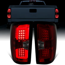 Ronnin - Fits 2014-2018 Silverado 1500 2500HD 3500HD | 2015-2019 Sierra 3500HD LED Tail Lights Integrated Brake and Turn Signal Lamps Replacement Assembly Pair | Smoky Red