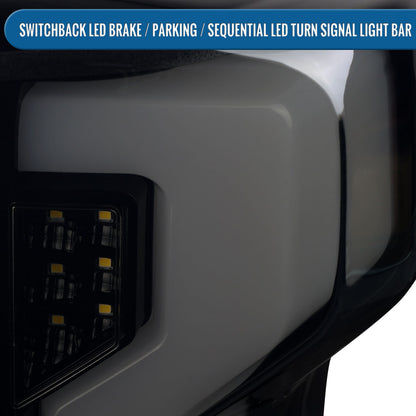 2019-2026 Silverado 1500 2020-2023 Silverado 2500HD 3500HD Full LED Tail Lights Switchback Sequential Turn Signals Assembly Pair | Black Smoke