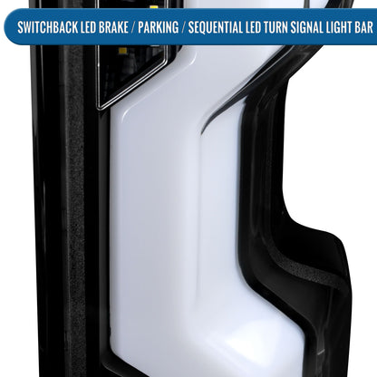 2019-2026 Silverado 1500 2020-2023 Silverado 2500HD 3500HD Full LED Tail Lights Switchback Sequential Turn Signals Assembly Pair | Black