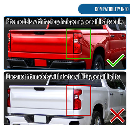 2019-2026 Silverado 1500 2020-2023 Silverado 2500HD 3500HD Full LED Tail Lights Switchback Sequential Turn Signals Assembly Pair | Black