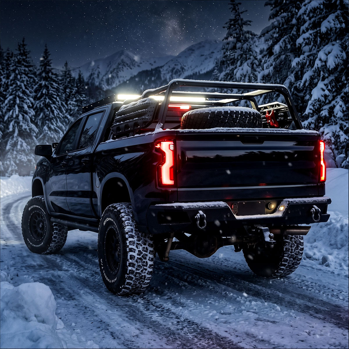 2019-2026 Chevy Silverado 1500 2020-2023 Silverado 2500HD 3500HD Full LED Tail Lights Switchback Sequential Turn Signals LED Type Only Assembly Pair | Black Smoke