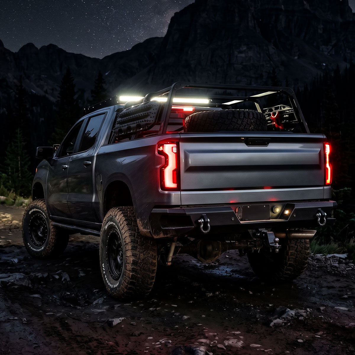 2019-2026 Silverado 1500 2020-2023 Silverado 2500HD 3500HD Full LED Tail Lights Switchback Sequential Turn Signals Assembly Pair | Black Smoke
