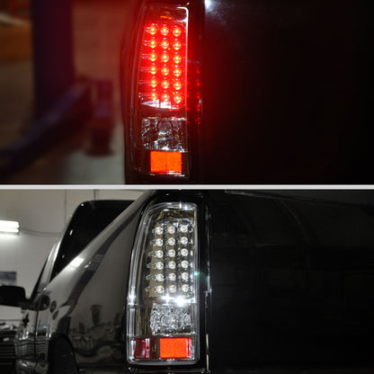 Ronnin - Compatible con Chevy Silverado GMC Sierra 1500 2500 3500 HD Classic de 1999-2007 Luces traseras de mejora LED con intermitentes y luces de freno integradas (par) | Cromado