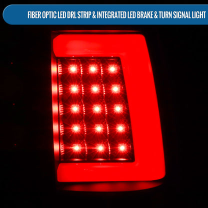 Ronnin - Compatible con Chevy Silverado GMC Sierra 1500 2500 3500 HD Classic de 1999-2007. Luces traseras LED con tubo integrado de freno y direccionales. Par | Negro | Tubo Blanco