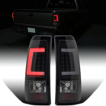 1999-2007 Chevy Silverado GMC Sierra 1500 2500 3500 HD Classic Upgrade LED Tube Integrated Brake and Turn Signals Tail Lights Assembly Pair | Black | White Tube