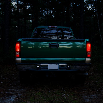 Ronnin - Compatible con Chevy Silverado GMC Sierra 1500 2500 3500 HD Classic 1999-2007 Luces traseras de actualización LED con luz de freno y direccionales integradas | Par | Rojo